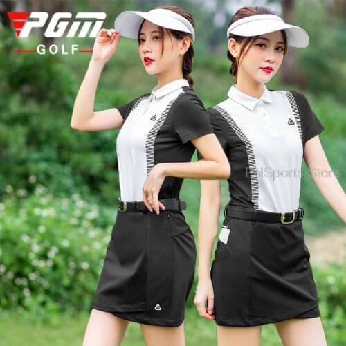 New Pgm Golf Women Clothes Suit Short Sleeve T-Shirt Ladies Slim Pencil Golf Skirts Soft Patchwork Sports Apparel XS-XL Wear