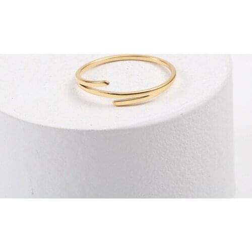 Israeli Design Daily Simple Geometric Branch Engagement Finger Rings Stackable Gothic Accessories Stainless Steel Jewelry Women