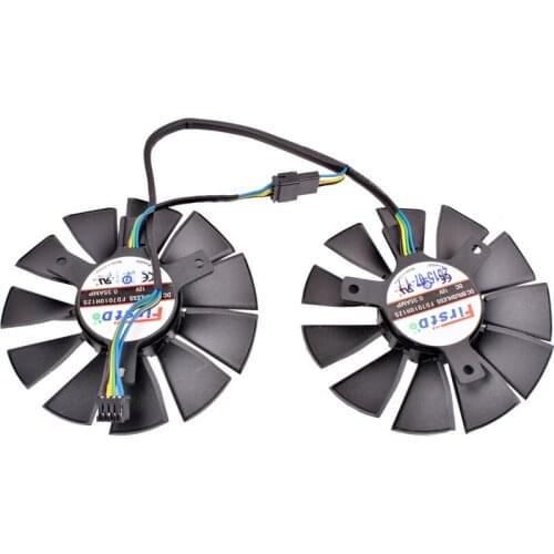 FD7010H12S GTX1050 GTX1060 GTX960 GTX950 GTX750ti/R9 370 12V 0.35A diameter 75mm hole distance 40mm graphics card cooling fan