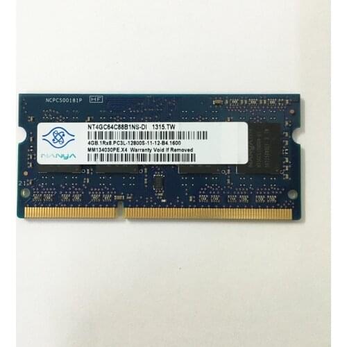 Nanya used ddr3 RAMS 4gb 1600MHz 4GB 1Rx8 PC3L-12800S-11 laptop memory 1.35V 204pin