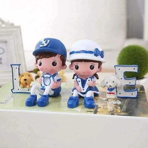 Resin Crafts Home Decoration Girl Heart Cartoon Hanging Feet Doll TV Cabinet Partition Small Ornaments Holiday Gifts