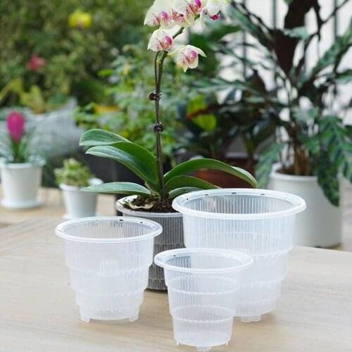 Resin Mesh Pot Clear Orchid Flower Vegetable Planting Container Planter Home Gardening Decoration Sturdy Durable