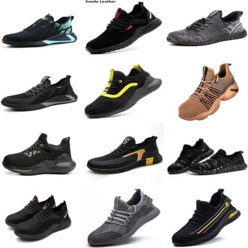Work Safety Boots Men Shoes Sneakers Breathable Anti-Smashing Lightweight Work Boots Indestructible Sneakers With Steel Toe Cap