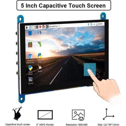 Raspberry Pi 4 Touch Screen 5 Inch Capacitive LCD Module Display 800*480 Monitor Touch Panel for Raspberry Pi 4 Model B/3B+/3B
