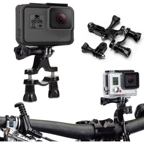 Action Camera Bike Handle Bar Bracket Cycling Camera Stabilizer Stand with Universal Screw Mount Adapter for GoPro/SJCAM/Yi