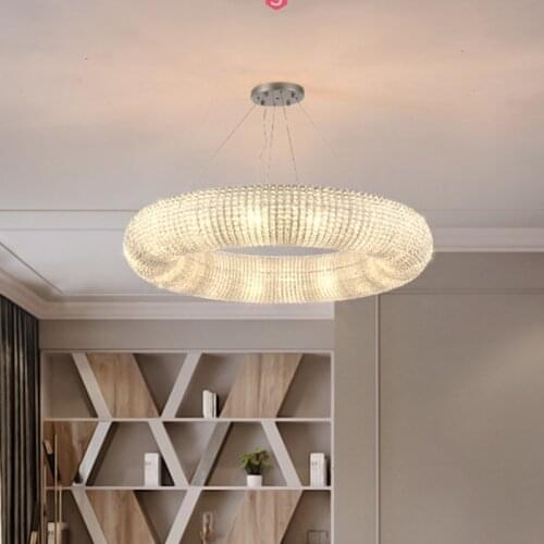 Modern round LED Crystal Pendant Lights Hanging Lamp Hanglamp for Bedroom kitchen shop restaurant Lighting Fixtures 110v 220v