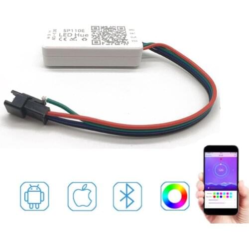 SP110E Pixel light Bluetooth-compatible Controller WS2811 WS2812B ws2812 SK6812 RGB RGBW APA102 pixels Led Strip IOS Android
