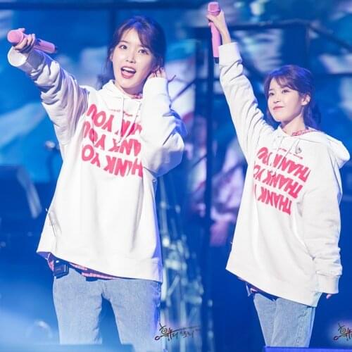 IE Oversized Hoodies Sweatshirts Women/men KPOP Korean Lee Ji Eun Pullover and 50 Similar Items Thank YOU Hoodie Casual Hooded