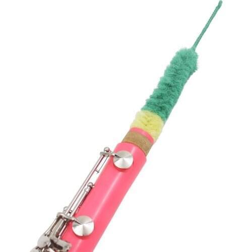 Tricolor Soft Clarinet Brush Dust Moisture Remover Cleaner Clarinet Cleaning Swab for Woodwind Instruments Clarinet Accessories