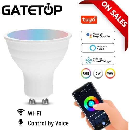 Voice Control 6w Rgb Smart Light Bulb Dimmable Gu10 Wifi Led Magic Lamp Ac 220v Work With Alexa Google Home