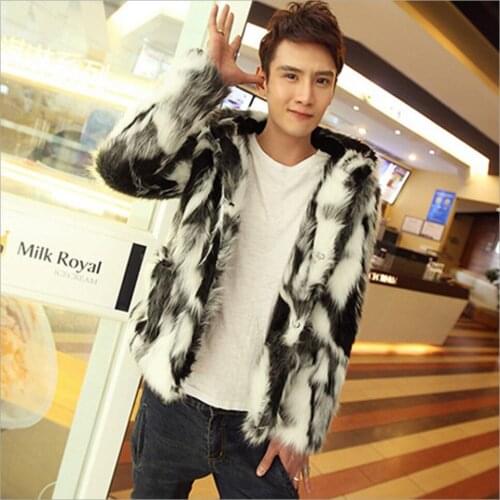 Xs-3xl Winter New Nightclub Tide Men Faux Fur Coat Short Paragraph Fashion Casual Jacket Nightclub Singer Costumes Clothing