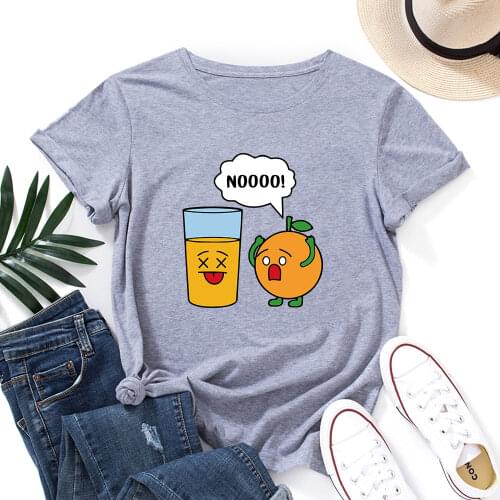 Funny Orange Juice Summer T-shirts Women Short Sleeve Cotton Graphic Tee Female Tops Clothes Cool Gift Top Oversized T-shirts