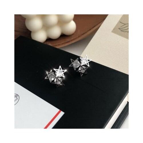 Fashion personality Irregularity Hollowing out Five-pointed star Ear Studs Elegant For Women Earrings brincos Ornaments