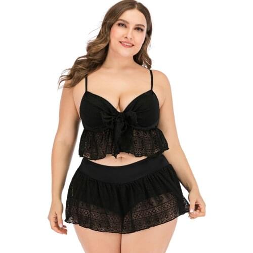 Plus Size 5XL Womens Bathing Suits Summer Swimwear Female Bikini Separate High Waist Swimsuit Swim Dress Biquinis