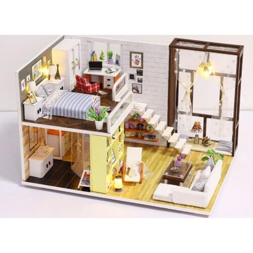 1/20 Wood Romantic Dollhouse DIY Large House Puzzle Kits Toys for Kids Gift
