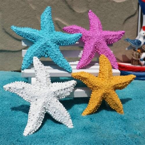 1PC 7.5cm 4 Colors Resin Starfish Figurines Starfishes Ornaments for Taking Photo Props Home Decoration Accessories Childrens