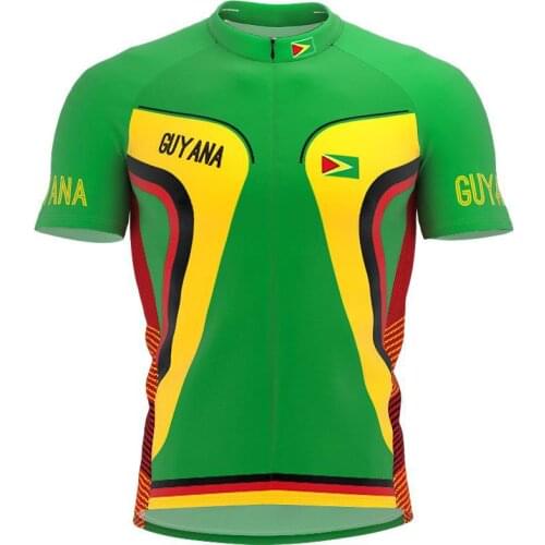 2021 More style Guyana Men And Women classic cycling team short sleeved bike Road Mountain Race Clothing Maillot bike jersey