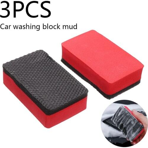 3pcs Magic Clay Bar Pad Sponge Block Cleaning Eraser Wax Polish Pad Tool Car Wash Sponge Car Cleaning Tools