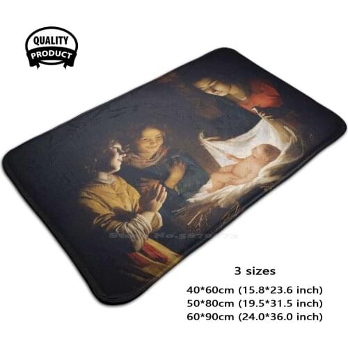Adoration Of Christ Child 3D Soft Non-Slip Mat Rug Carpet Foot Pad Adorazione Del Bambino Adoration Christ Child Shepherd