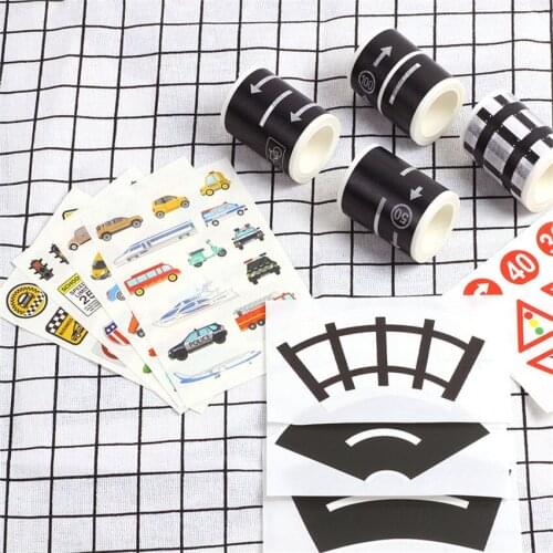 4.8cmx5m railway roads Dividing Stickers border masking adhesive paper washi tape DIY Scrapbooking Hand account