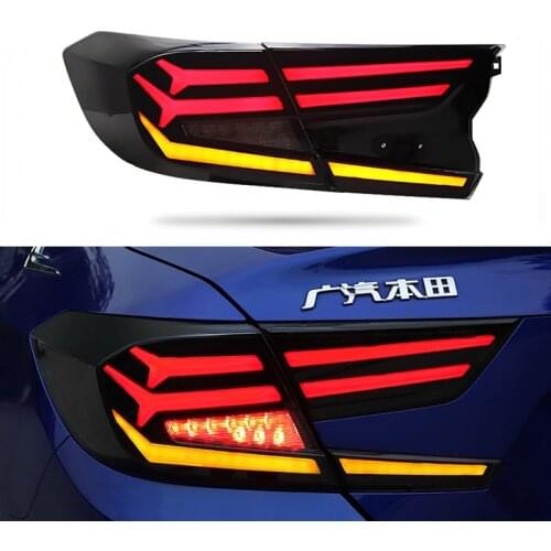 Car LED Taillight Tail Light For Honda Accord 2018 2019 2020 Rear Fog Lamp + Brake + Reverse Light + Dynamic Turn Signal