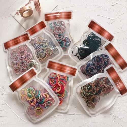 Boutique 15Pks Fashion Cute Candy Colors Hair Ties Simple Style Elastic Hair Bands Rubber Gum Rope Headwear Hair Accessories