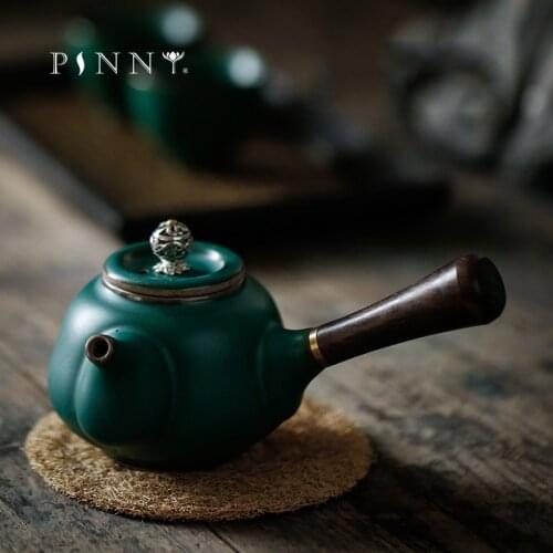 PINNY 180ML Japanese-style Side Handle Teapot Coarse Pottery Kung Fu Tea Pot Ceramic Household Tea Service