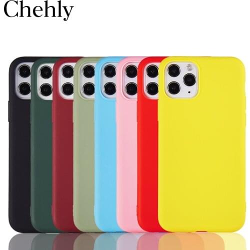 Fashion Solid Color Phone Case for IPhone 11 12 Mini Pro X XS MAX XR 8 7 6s Plus SE Cases Soft Silicone Fitted Cover Accessories