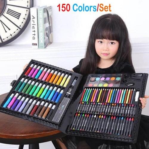 150pcs Children Kids Colored Pencil Painting Marker Pen Crayon Paint Brush Drawing Tool Artist Kit School Kindergarten Supplies