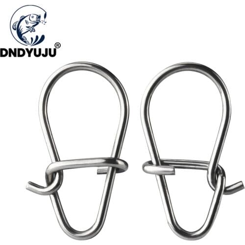 DNDYUJU 100pcs Size00#-3# Stainless Steel Hook Fast Clip Lock Snap Swivel Solid Rings Safety Snaps Fishing Hook Connector