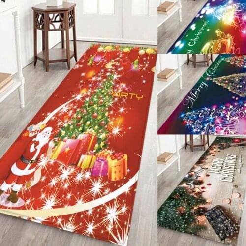 Santa Door Floor Mat Christmas Area Rug Holiday Kitchen Bedroom MAT Carpet Decor