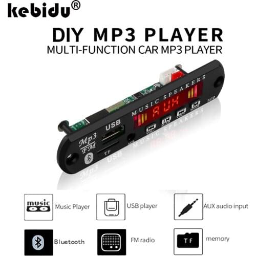 Kebidu USB TF AUX MP3 Module Audio Radio Module 5V 7-12V MP3 WMA Decoder Board Lossless MP3 Speaker Module For Car