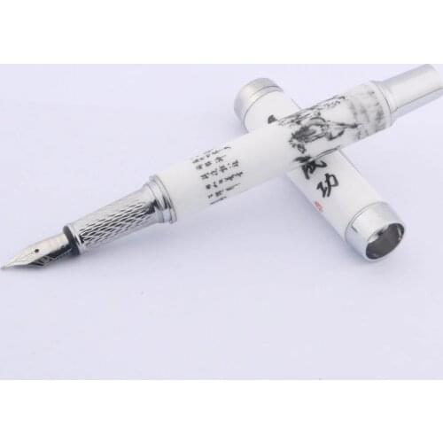 Chinese Painting Fountain Pen blue and White Porcelain With Horse to success Stationery Office school supplies Writing