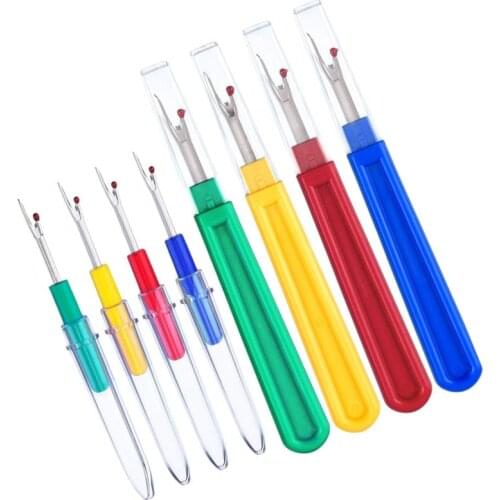 Hot sell 8pcs/set Thread Cutter Seam Ripper Stitch Unpicker Sewing Tool Plastic Handle Craft Tool (4 Large 4 Small) 5BB5567
