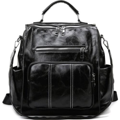 Fashion Backpack Female Leather Mochila High Quality Womens Backpack Designer Bags for Women Small Backpack Middle 2021 C1752