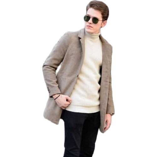 Mens Beige Color Cachet Jacket 2021 Autumn Winter Season Outwear High Quality SlimFit Young Style With Front Button Closure