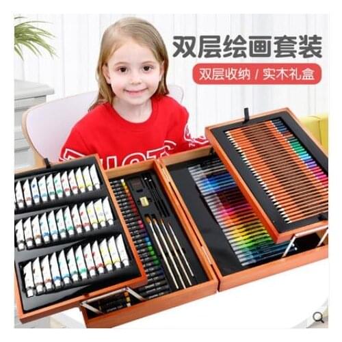 174pcs art sets, Childrens art, painting, painting and pen suit for pupils in water color pen