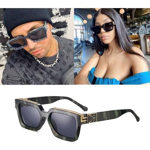 Square Millionaire Sunglasses Vintage Big Frame Sunglasses Women Fashion Glasses Vasos Decorativos Street Zonnebril Heren Tide