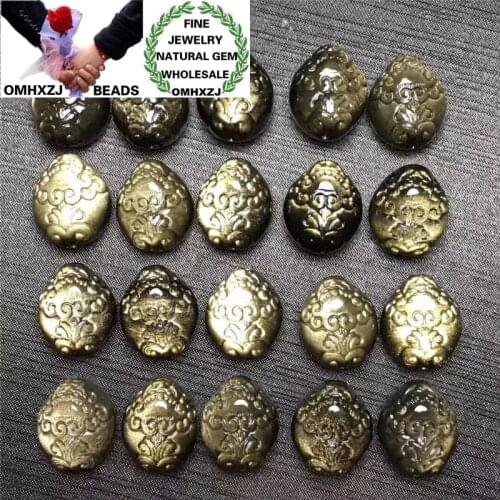 OMHXZJ Wholesale ZB435 European Fashion Hot Birthday Party Wedding Gift Natural Stone Fine Gold Obsidian Fox PIXIU Pendant Charm