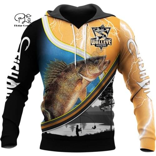 PLstar Cosmos NewFashion Animal Walleye Fishing Fisher Camo Funny Outwear Tracksuit 3DPrint Harajuku Casual Hoodies Men/Women 18