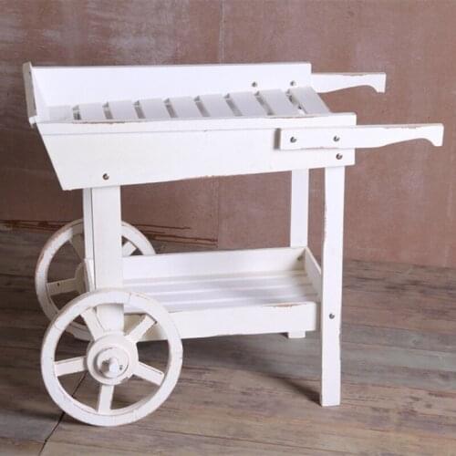 Country Garden Gardening Succulent Flower Stand Distressed Trolley Flower House Float Solid Wood Window Decorative Ornament