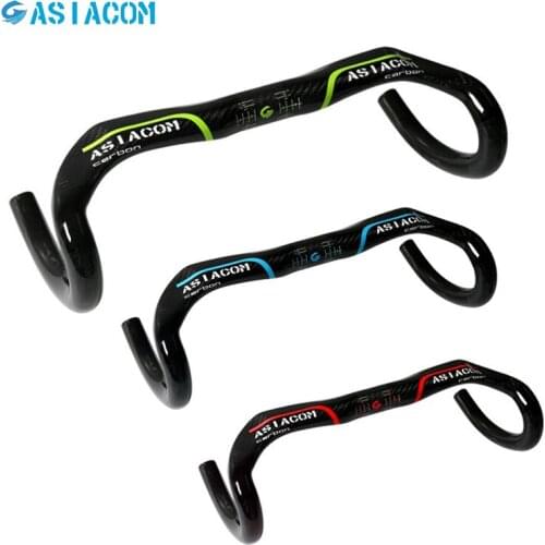 2017 ASIACOM 3K Full Carbon Road Handlebar 31.8mm Broken Wind Bike Small Bent Bar Racing Bicycle Handlebar 380/400/420/440mm