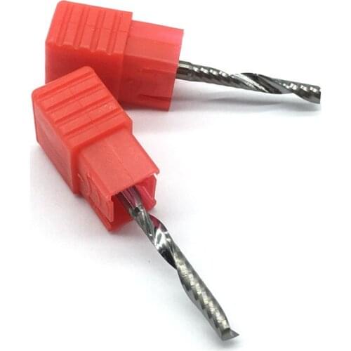 1PC One Flute Spiral d3.175x22 3.175mm 22mm Milling Cutter High Quality PVC Carbide Engraving Cutters CNC Router Bits Acrylic