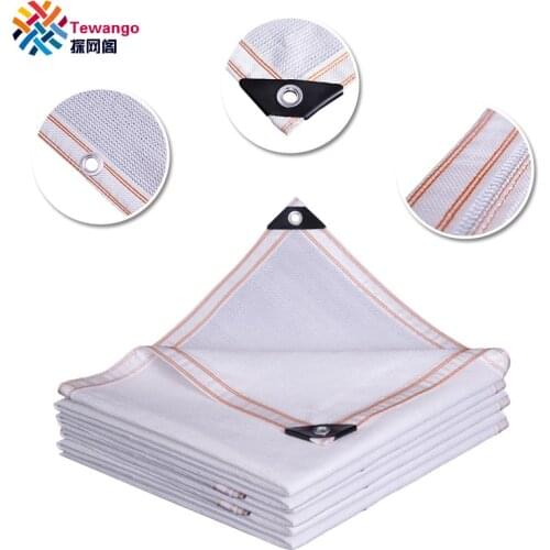 Tewango 8Pins White Knitted Sun Shade Net Garden Plant Sunscreen Plastic Privacy Wind Screen Fence UV Resistant 85