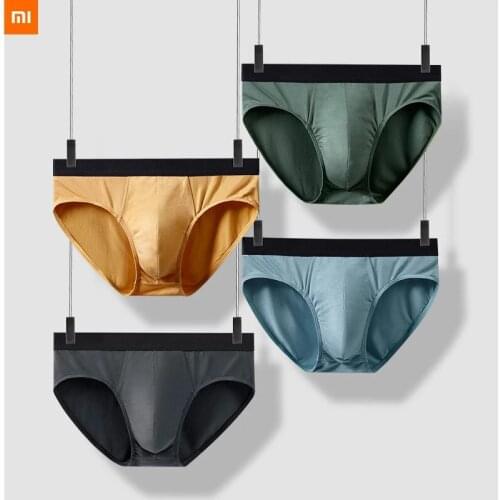 3pieces/lot xiaomi 60S modal mens briefs seamless underwear breathable mens shorts head High elasticity Antibacterial cool