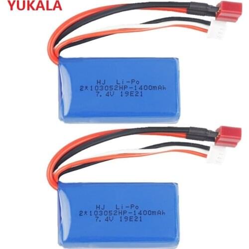 YUKALA wltoys A959-B A969-B A979-B K929-B RC Truck spare parts 7.4V 1400mAh Lithium battery 25c 103052 1400mah 7.4V