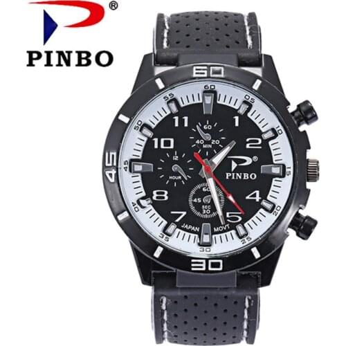 Zegarki Meskie 2018 New Luxury PINBO Brand Fashion Watch Men Casual Outdoor Sports Watches Silicone Quartz WristWatch Hot Gift