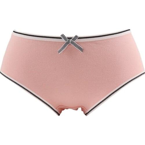 1PC Large size underpants womens middle waist hip lifting comfortable briefs candy color pure cotton crotch breathable