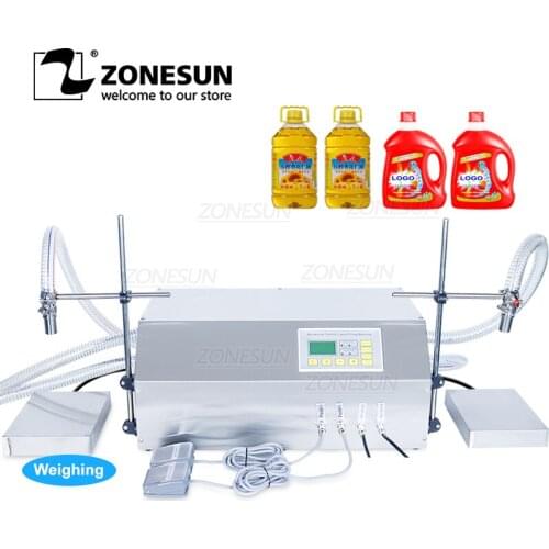 ZONESUN 35L Semi Automatic Shampoo Shower Gel Liquid Water Bottle Jar Quantitative Weighing And Filling Machine