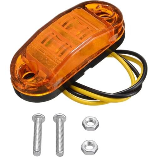 New 10pcs 10V 30V 2LED Car Side Marker Tail Light Amber Trailer Truck Lamp Car Bus Truck External Lights Waterproof